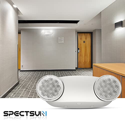 Spectsun Lighting 2 Pack Emergency Light, Wall Mount, UL 924 Certified, Battery Backup, 2 Bug Eye Heads, Commercial Lighting Fixtures - Image 3