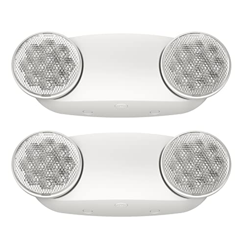 Spectsun Lighting 2 Pack Emergency Light, Wall Mount, UL 924 Certified, Battery Backup, 2 Bug Eye Heads, Commercial Lighting Fixtures - Image 1