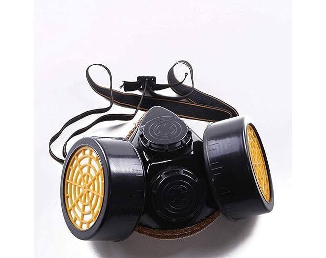 MAXADIL Chemical Respirator Paint Gas Double Cartridge Double Filter Carbon Silicone Antivirus with Inbuilt Filter Chemical Half Face Respirator (Multi Color) - Image 4