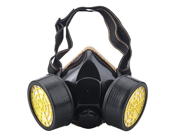 MAXADIL Chemical Respirator Paint Gas Double Cartridge Double Filter Carbon Silicone Antivirus with Inbuilt Filter Chemical Half Face Respirator (Multi Color) - Image 1
