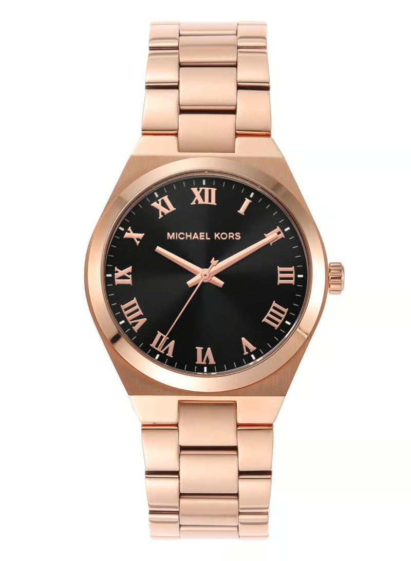 MK Lennox Three-Hand Rose Gold-Tone Stainless Steel Watch-7392 - Image 1