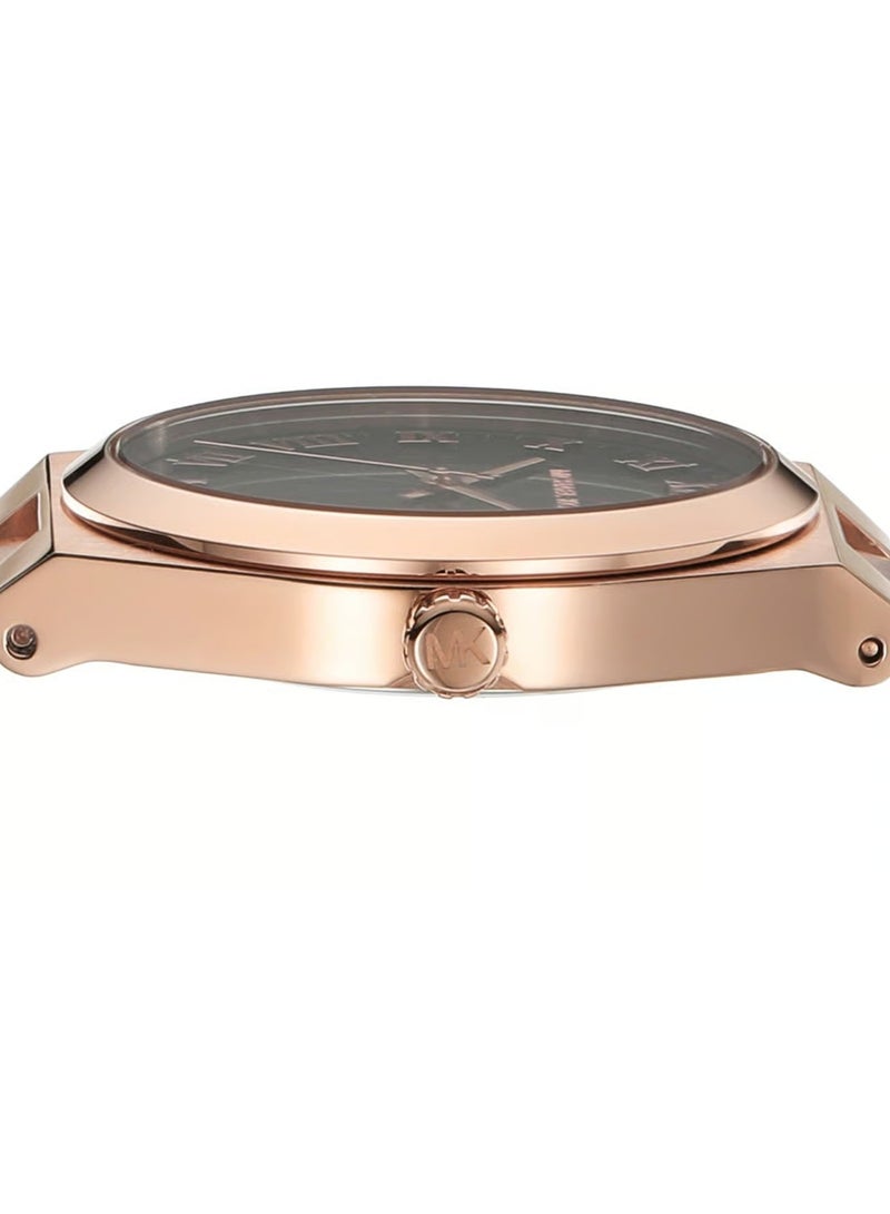 MK Lennox Three-Hand Rose Gold-Tone Stainless Steel Watch-7392 - Image 4