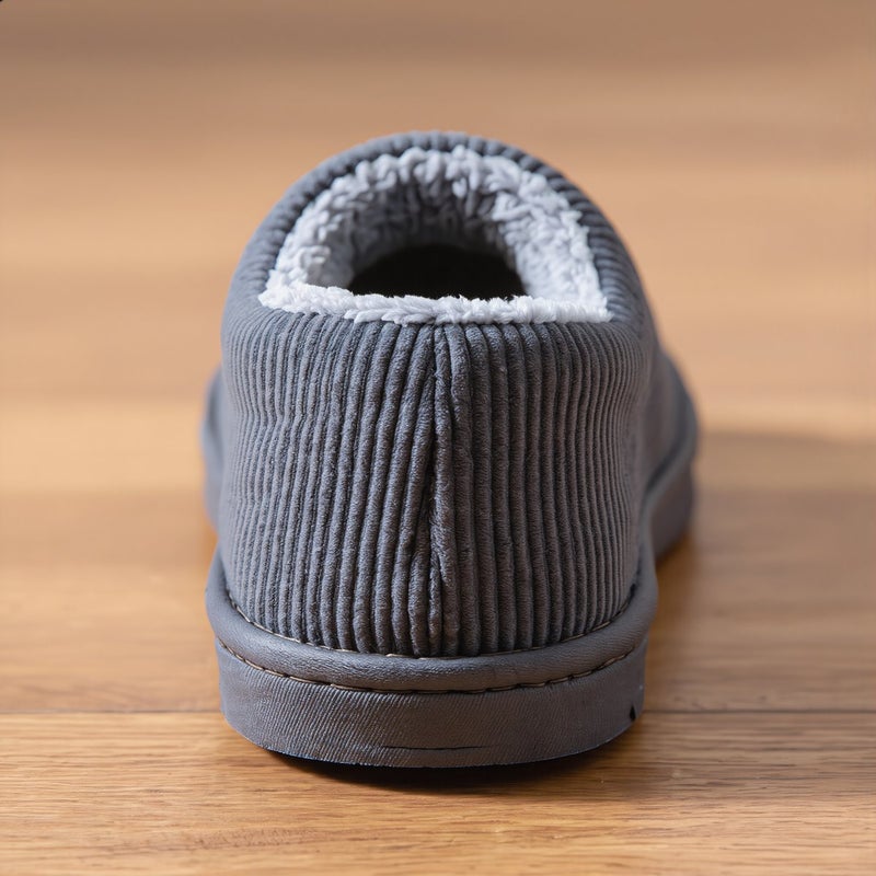 Upgraded Winter Slippers Thick Fleece Lined Shock Absorbent Sole No Deodorant Gray Size 40-41 - Image 4