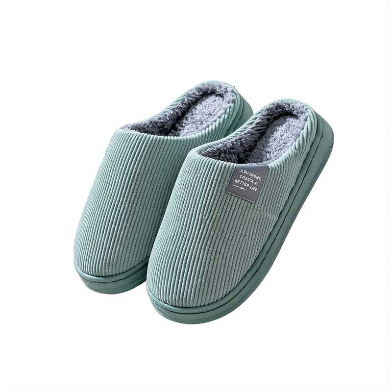 Upgraded Winter Slippers Thick Fleece Lined Shock Absorbent Sole No Deodorant Gray Size 40-41 - Image 1