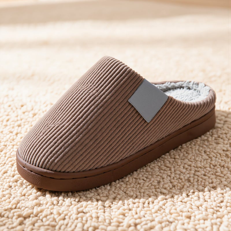 Upgraded Winter Slippers Thick Fleece Lined Shock Absorbent Sole No Deodorant Gray Size 40-41 - Image 3