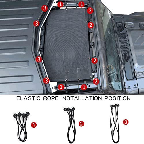 JeCar JL Sunshade Mesh Bikini Top Roof Sun Shade Exterior Accessories Compatible with Jeep Wrangler 2018-2023 JL JLU & 2020-2023 Gladiator JT, Black - Image 3