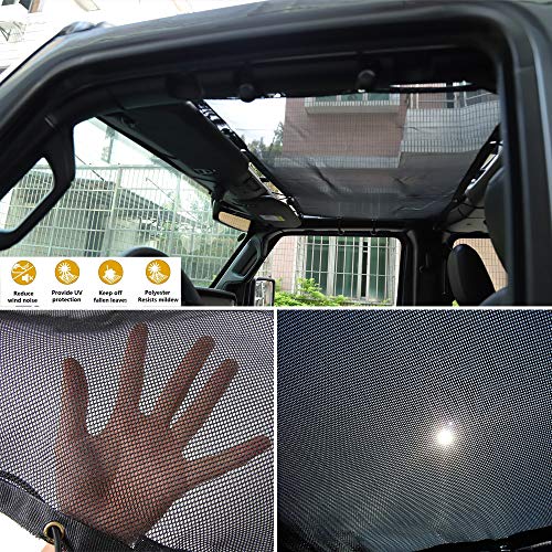 JeCar JL Sunshade Mesh Bikini Top Roof Sun Shade Exterior Accessories Compatible with Jeep Wrangler 2018-2023 JL JLU & 2020-2023 Gladiator JT, Black - Image 5