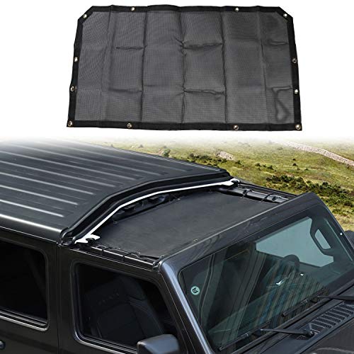 JeCar JL Sunshade Mesh Bikini Top Roof Sun Shade Exterior Accessories Compatible with Jeep Wrangler 2018-2023 JL JLU & 2020-2023 Gladiator JT, Black - Image 1