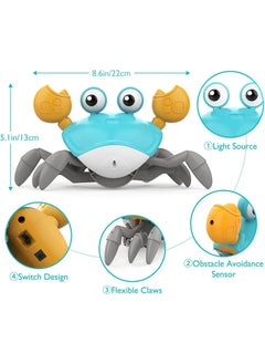 HOME 4 YOU Crawling Crab Toy, Baby Toys 0-6 6-12 Months Toys for 1 2 3 Year Old Boys Sensory Toys for Babies Crab Toy Gifts for 1-3 Year Old Girls Boys Toddler Toys Crab Toy Birthday Present (Blue)  - Image 5