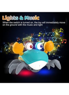 HOME 4 YOU Crawling Crab Toy, Baby Toys 0-6 6-12 Months Toys for 1 2 3 Year Old Boys Sensory Toys for Babies Crab Toy Gifts for 1-3 Year Old Girls Boys Toddler Toys Crab Toy Birthday Present (Blue)  - Image 2
