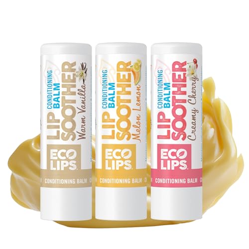 Eco Lips Conditioning Lip Soother Lip Balm Natural Moisturizing Lip Care with Shea Murumuru Butter Clean Beauty Daily Hydration Protection for Chapped Lips Variety 3pack 015 oz - Image 1