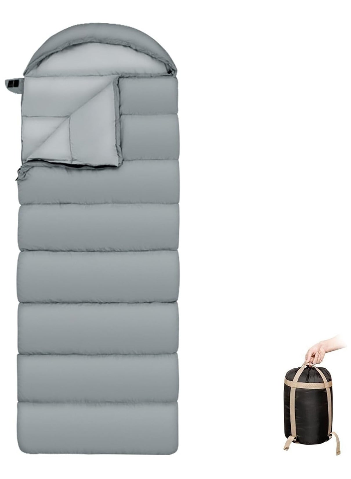 2.4kg Sleeping Bags,LightWeight Outdoor Sleeping Bags for Adults,Camping Sleeping bags Suitable Temperatures Ranging 10-20 degree, Grey