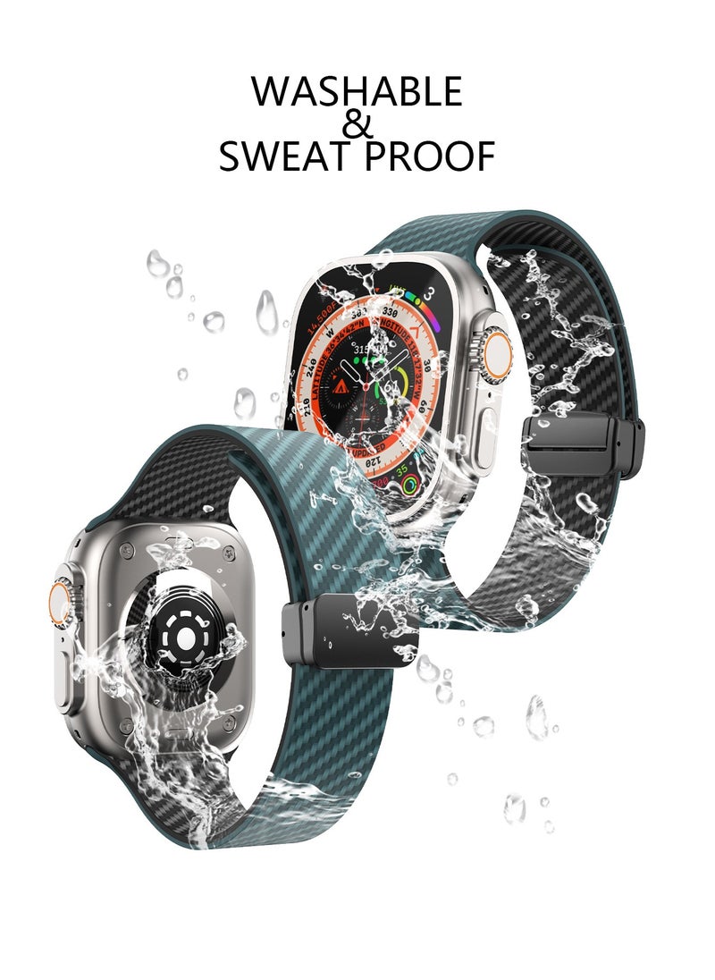 X-level - Bands Compatible with Apple Watch 42mm 44mm 45mm 49mm Series 9/8/7/SE/6/5/4/3/2/1 IWatch Ultra/Ultra 2/ Silicone Strap With Magnetic folding Buckle, Quick Release Silicone Straps for Women Men - Image 1