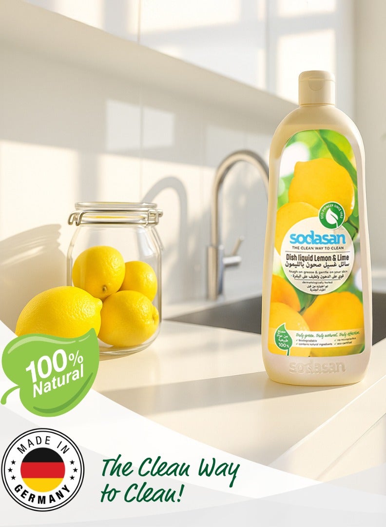 sodasan 100% Natural Dish Liquid Lemon and Lime 1L - Image 4
