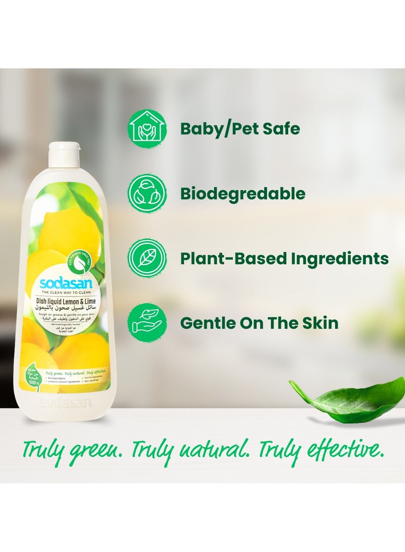 sodasan 100% Natural Dish Liquid Lemon and Lime 1L - Image 5
