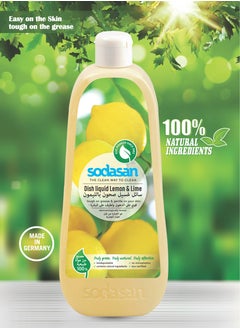 sodasan 100% Natural Dish Liquid Lemon and Lime  - Image 2
