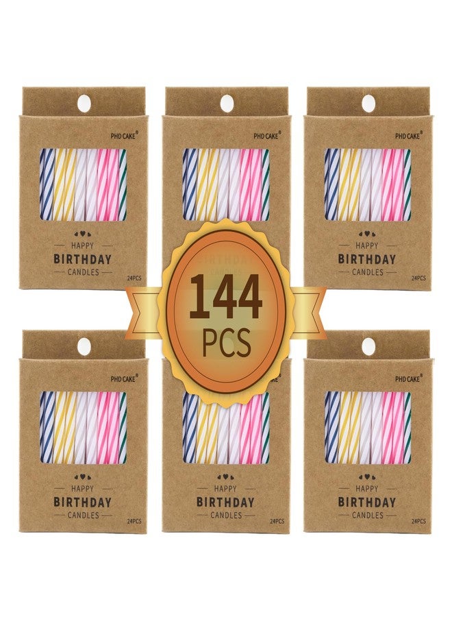 PHD CAKE 144-Count Multicolored Spiral Birthday Candle, Birthday Candles for Cake, Cupcake Candles, Party Celebration - Image 1