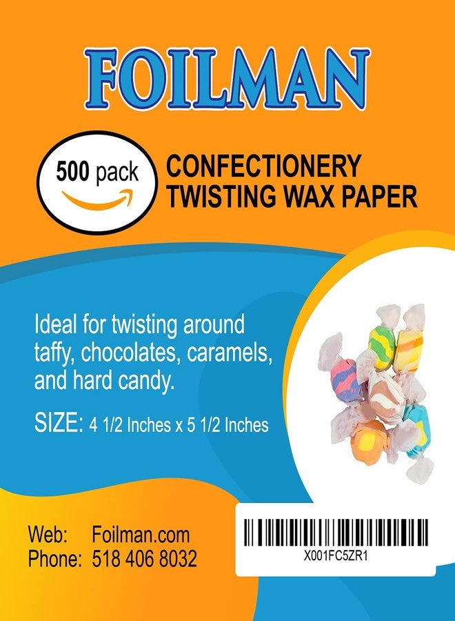Foilman Twisting Wax Paper (500 Pack) - Best for Wrapping Homemade Candies, Taffy, Chocolate - Fold Easily & Holds the Twist Shape - Biodegradable (Opaque, 4.5” X 5.5”) - Image 4