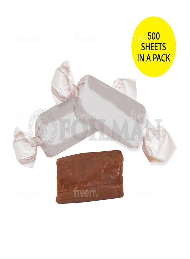 Foilman Twisting Wax Paper (500 Pack) - Best for Wrapping Homemade Candies, Taffy, Chocolate - Fold Easily & Holds the Twist Shape - Biodegradable (Opaque, 4.5” X 5.5”) - Image 2