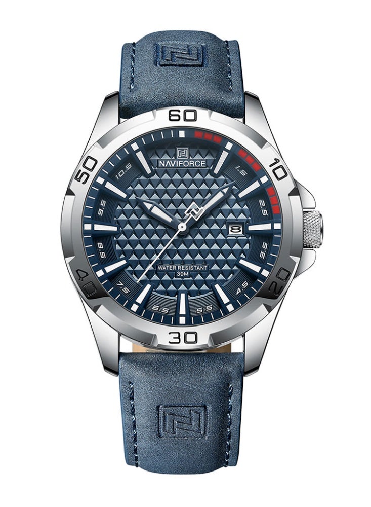 NAVIFORCE NAVIFORCE Men Casual Sport Military Quartz Calendar Wrist Watch for Man Business Leather Waterproof Male Clock  - Image 1