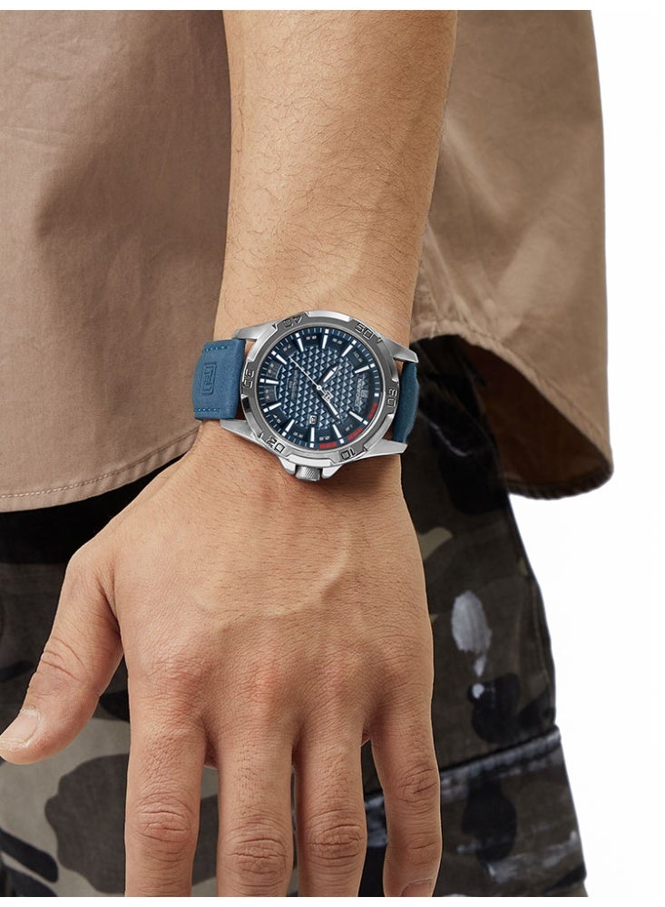 NAVIFORCE NAVIFORCE Men Casual Sport Military Quartz Calendar Wrist Watch for Man Business Leather Waterproof Male Clock  - Image 2