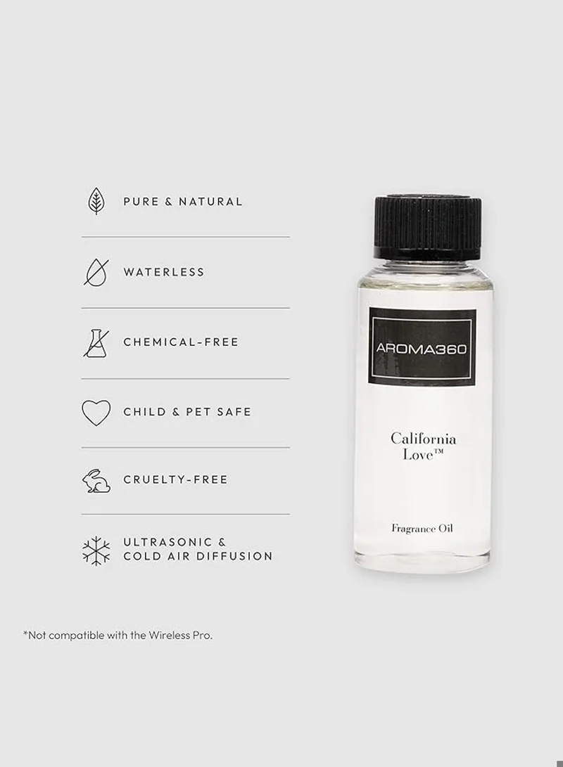 AROMA360 California Love Fragrance Oil Blend - Hotel Inspired for Luxury Essential Oil Diffusers - Aromatherapy Scent Diffuser Oil - Green Tea, Lemongrass, and Lily