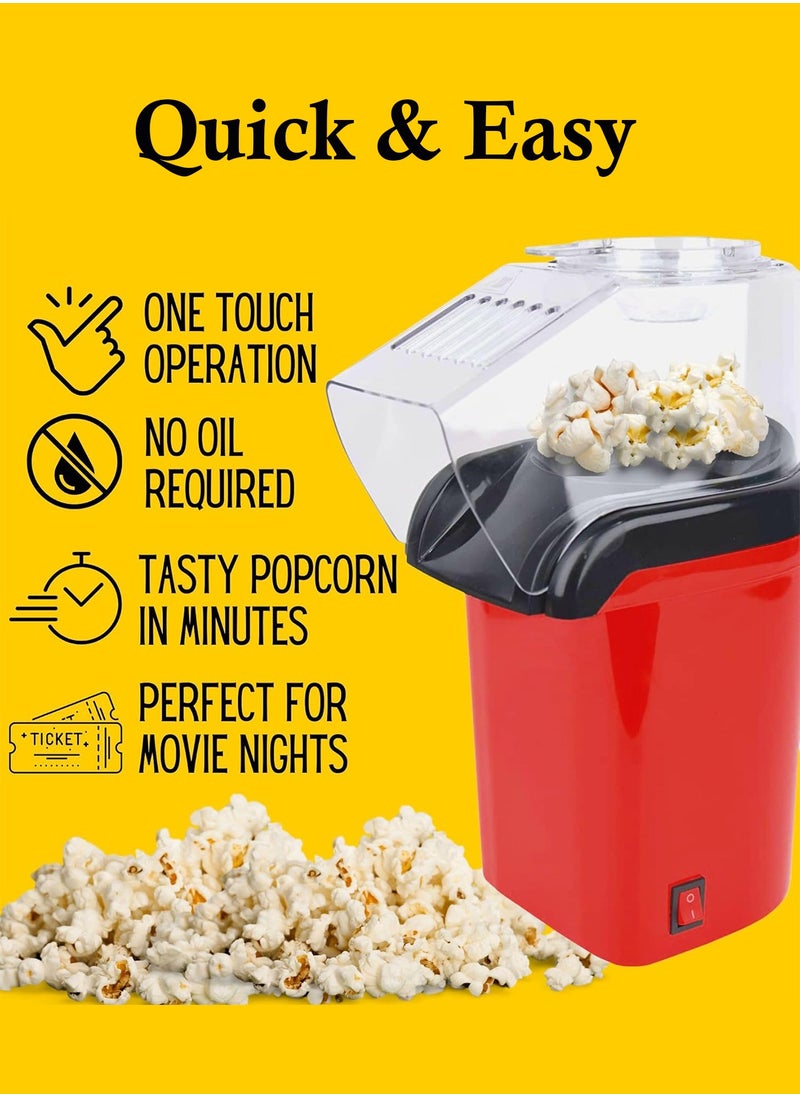 Hot Air Popcorn Maker 1200W, Quick To Complete Healthy Food In 2-3 Minutes Popcorn Machine ,Fast and Easy-to-Use Mini Popcorn Machine Red - pzsku/Z777EDDF25F3F9BE7B0B1Z/45/_/1740133112/dca739aa-bb96-444c-890f-5b19d0fa1f73