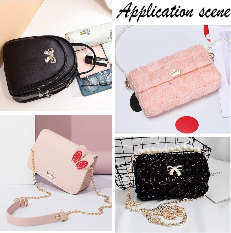 klarako 2 Styles Bag Decorative Buckles, 8 Sets Metal Purse Decorative Clasps Crown Bowknot Shape Coat Shoes Dress Decoration Button with Shims for Clothing Wedding Sewing Crafts Accessories - Image 3