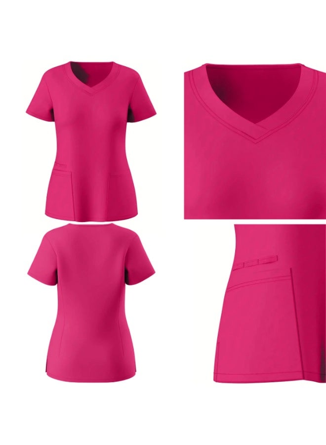 Loquat Womens Medical Scrubs Set Medical Uniform Set Gray - Image 3