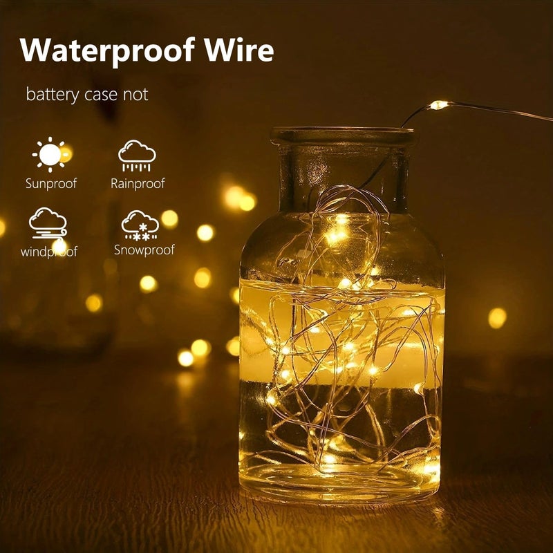EXF 4-Pack Fairy Lights Battery Operated with Timer, Waterproof 16FT 50 LED String Lights Indoor Outdoor, Cuttable Starry Fairy Lights for Home Bedroom Classroom Dorm Wedding Christmas Decor (Warm White) - Image 2