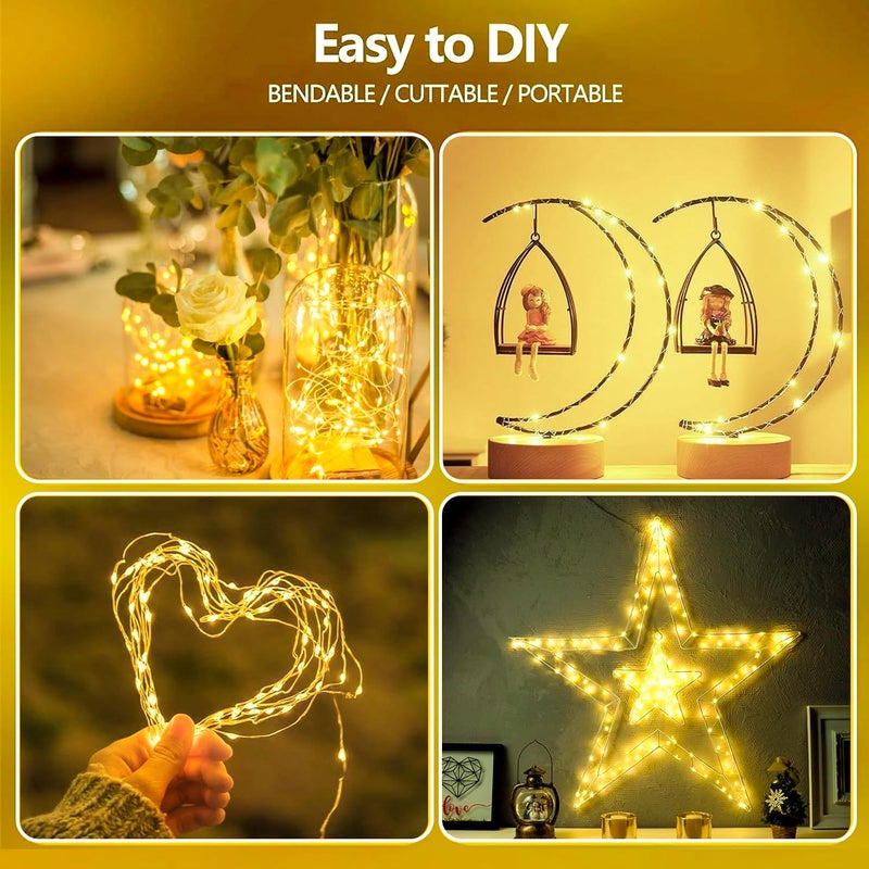 EXF 4-Pack Fairy Lights Battery Operated with Timer, Waterproof 16FT 50 LED String Lights Indoor Outdoor, Cuttable Starry Fairy Lights for Home Bedroom Classroom Dorm Wedding Christmas Decor (Warm White) - Image 4