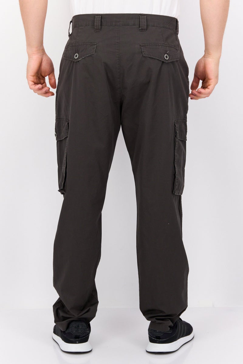 Paperbacks سروال كارجو عادي للرجال، رمادي داكن - Image 3