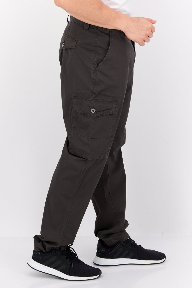 Paperbacks سروال كارجو عادي للرجال، رمادي داكن - Image 2