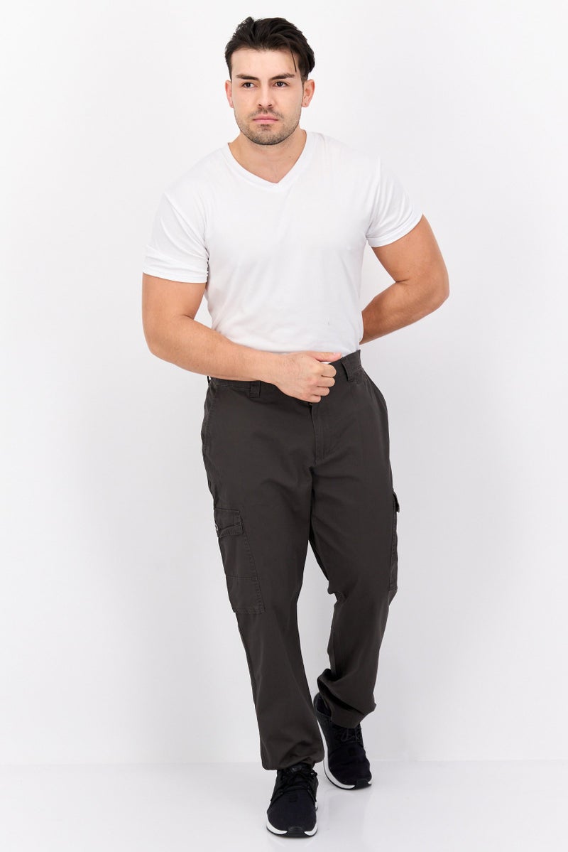 Paperbacks سروال كارجو عادي للرجال، رمادي داكن - Image 4