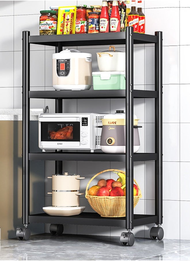 0TO1 TECH 4 Level Kitchen Storage Rack, Adjustable Rolling Storage Rack, Bread Rack, Office Utility Rack (4 Levels)  - Image 1