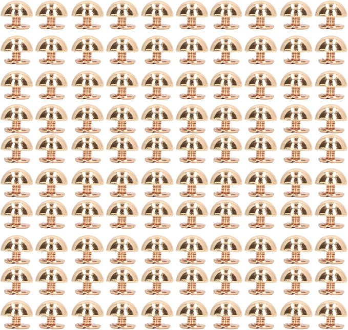 Gold Alloy Decorative Rivets Kit 100 Sets Round Head for Bags Shoes Clothing DIY Crafts - Image 1