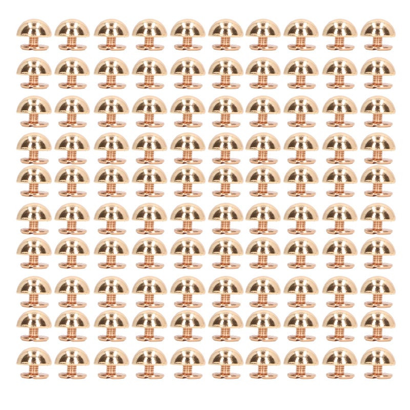 Gold Alloy Decorative Rivets Kit 100 Sets Round Head for Bags Shoes Clothing DIY Crafts - Image 2