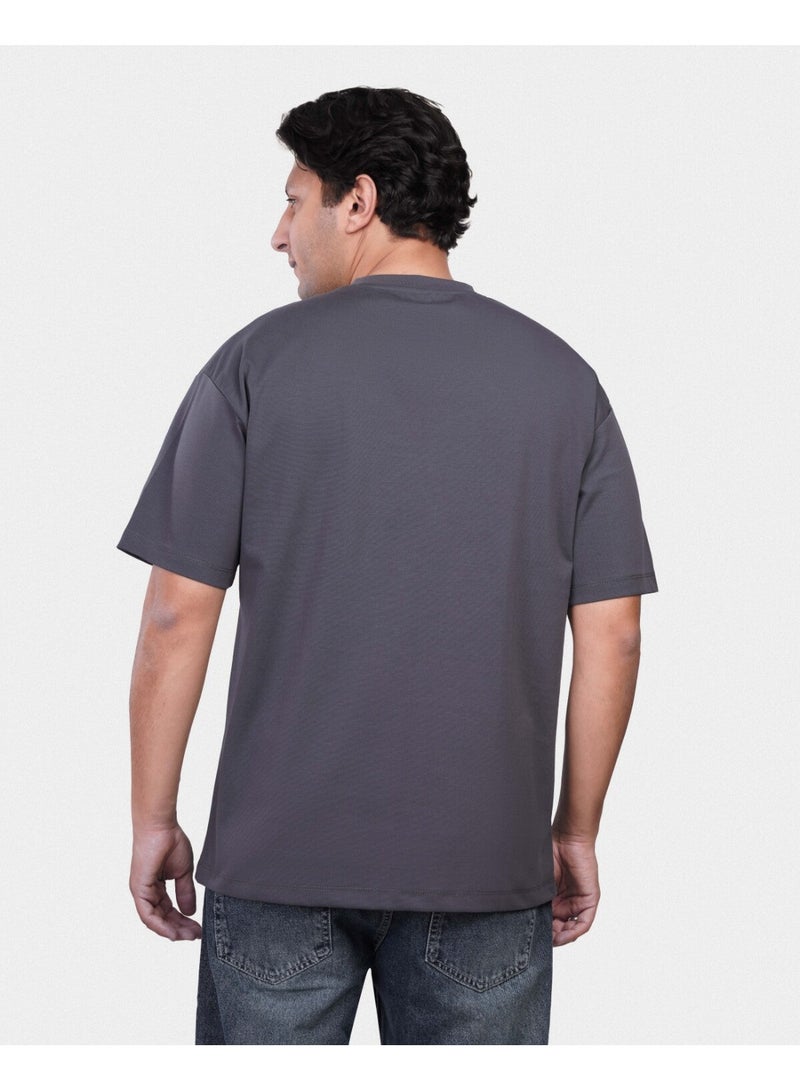 TORINESE "Pathway" Urban Illustration Charcoal Grey Oversize Tee - Image 2