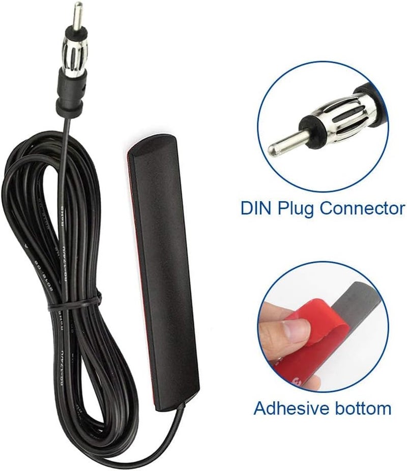 BINGFU Car Stereo FM AM Radio Antenna 2-Pack Car Adhesive Mount Hidden Patch Antenna for Vehicle Truck SUV in Dash Head Unit CD Media Receiver Player Audio HD Radio Tuner Amplifier - Image 3