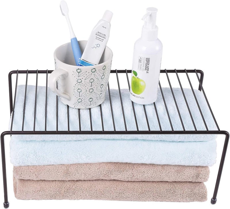 12FOR COLLECTION 5pcs Black Stainless Steel Kitchen Dish Rack Expandable Storage Shelves for Kitchen Cabinets Multipurpose Organizer Extend with AntiRust Nano Coating Black Pack of 5 Tiered Shelf - Image 2