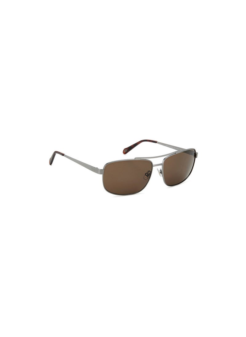 FOSSIL Men's UV Protection Rectangular Sunglasses - Fos 2130/G/S Mtdk Ruth 61 - Lens Size: 61 Mm  - Image 2