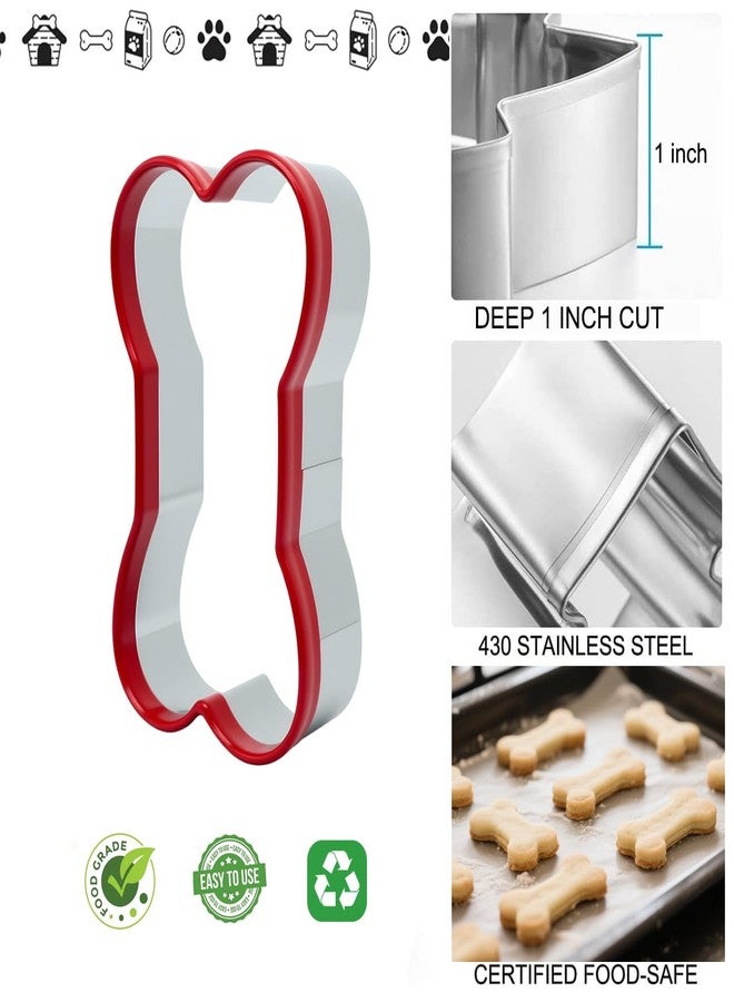 VTUGP Dog Bone Shapes Cookie Cutters 3 Pieces, Dog Treats Cutters 2.52" 3.35'' 3.82", Stainless Steel Biscuit Mold with Soft PVC Cover Coated - Image 2