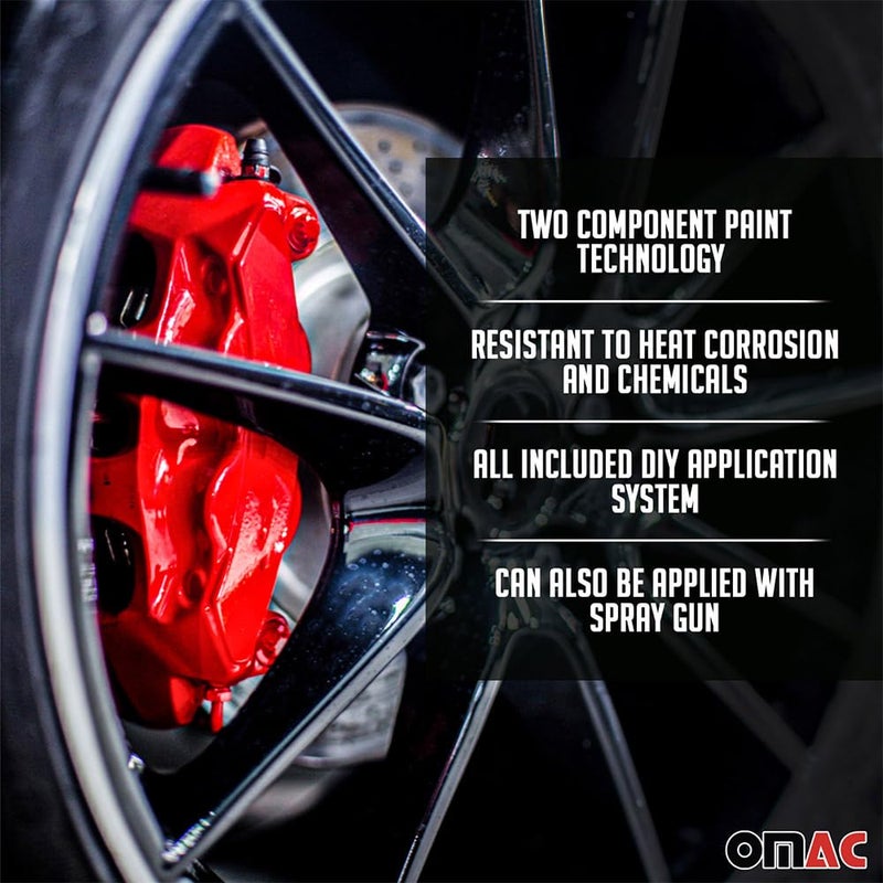 OMAC High Temperature Brake Caliper Paint System Kit, Heat Resistant Coating, Epoxy Paint Based System, Arizona Orange (Glossy) - Image 5