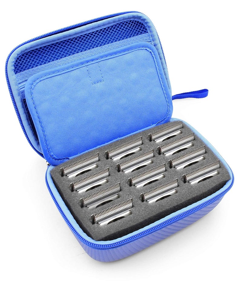 CASEMATIX Hair Clipper Blade Case Compatible with 12 Clipper Guards, Trimmers, Buzzers, Outliners and More Detachable Clippers Metal Guards, Blade Storage Travel Case Only