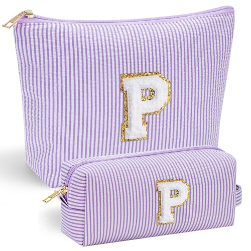 YOOLIFE 2 Small Make Up Bag - Travel Makeup Bag Makeup Pouch Makeup Bags for Women Cosmetic Pouch Cute Makeup Bag Makeup Bag Set Personalized Gifts Mom Gifts for Women Her 40th Birthday Gifts Women P - Image 1