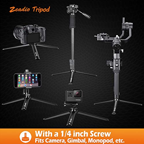 Zeadio Metal Mini Tripod, Desktop Tabletop Stand Tripod with 1/4 Inch Screw for Smooth 4, Crane Plus, Crane 2, Osmo Mobile, Ronin-S, Vimble 2, Gimbal Handle Grip Stabilizer and All Cameras - Image 5