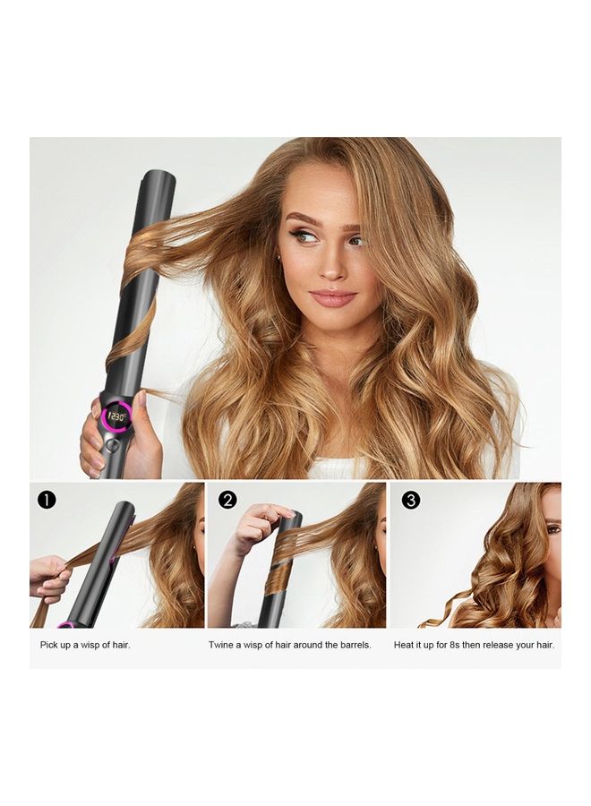 NIBEMINENT 2-In-1 Hair LCD Display Screen Iron Straightening And Curling Kit Dark Grey 34*6*11cm - Image 3