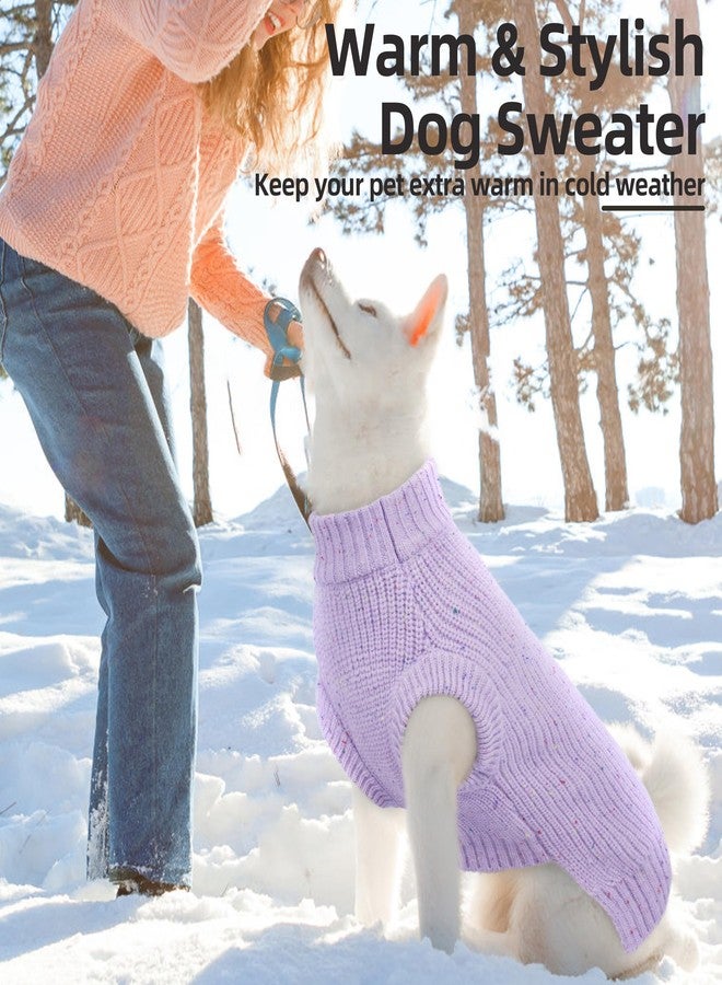 بوماي بوريتي كنزة للكلاب من بوميبوريتي - كنزة بدون أكمام منقطة للحيوانات الأليفة مع ياقة عالية وقصة مرنة تناسب السلالات الصغيرة والمتوسطة، قميص كلاب منقطة ملونة لجلسات تصوير عيد الميلاد، مقاس متوسط، بنفسجي - Image 4