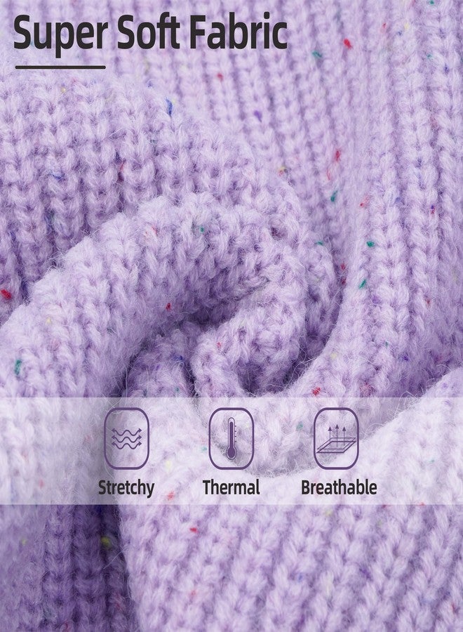 بوماي بوريتي كنزة للكلاب من بوميبوريتي - كنزة بدون أكمام منقطة للحيوانات الأليفة مع ياقة عالية وقصة مرنة تناسب السلالات الصغيرة والمتوسطة، قميص كلاب منقطة ملونة لجلسات تصوير عيد الميلاد، مقاس متوسط، بنفسجي - Image 3