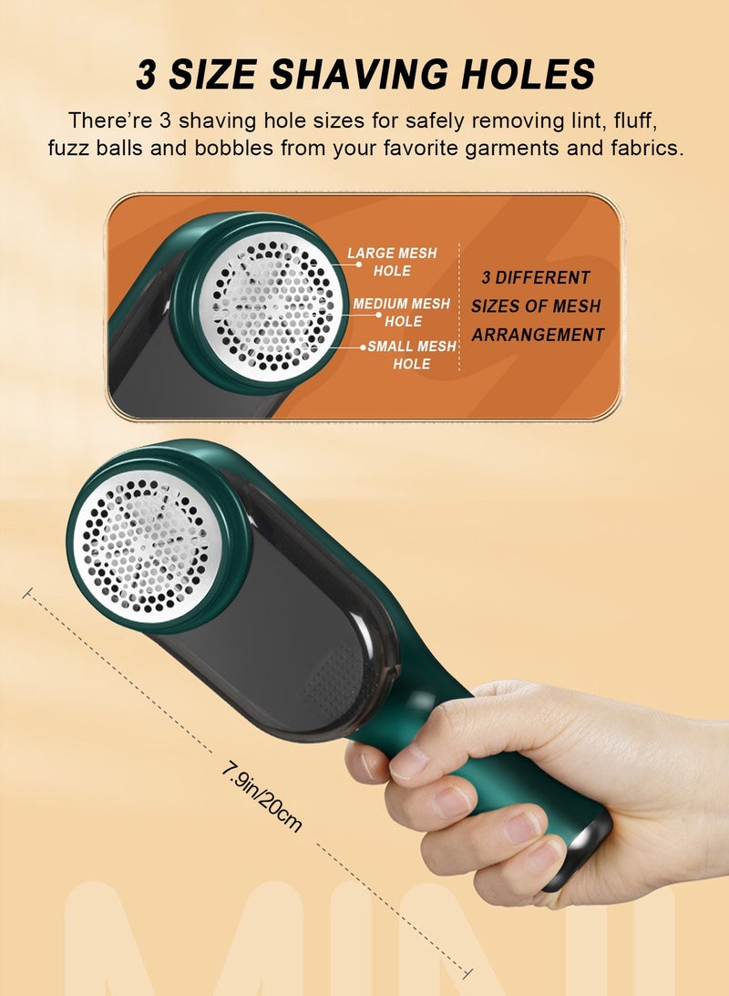 هومار كيت ماكينة حلاقة أقمشة قابلة لإعادة الشحن مع شاشة LED، مزيل وبر بسرعتين للملابس والأثاث، مزيل وبر كهربائي بثلاث شفرات قابلة للاستبدال، ماكينة حلاقة ملابس محمولة للسترات والبطانيات - Image 2